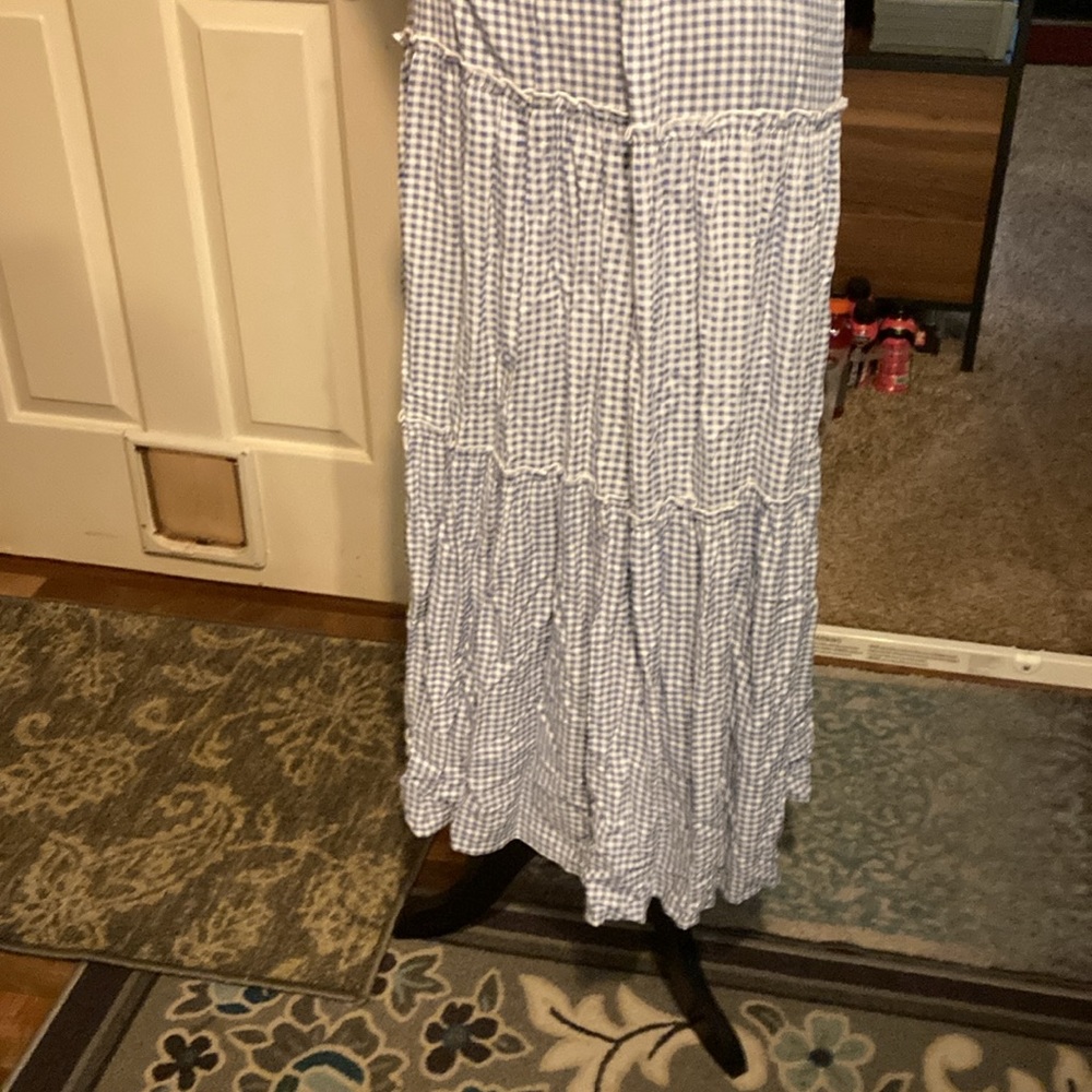 Bebop from Anthropologie blue and white gingham maxi NWT size XS - Picture 6 of 8